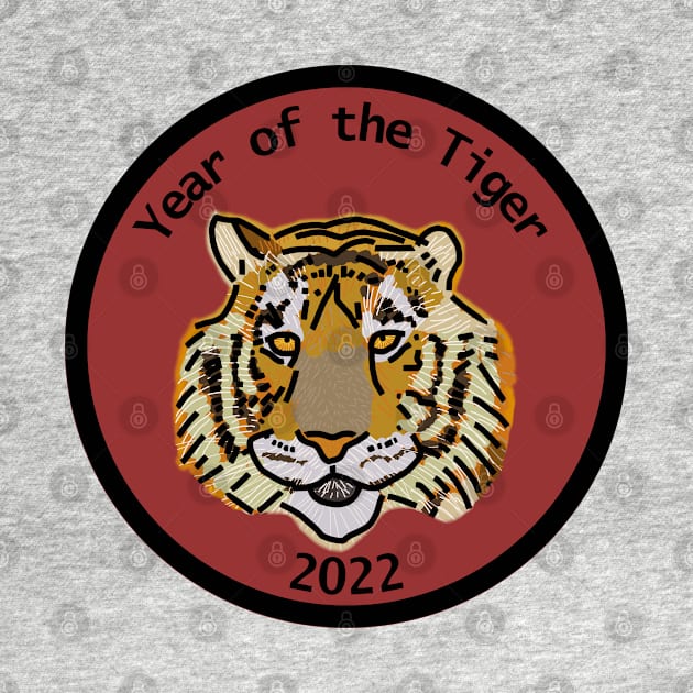 Year of the Tiger 2022 Big Cats Portrait by ellenhenryart